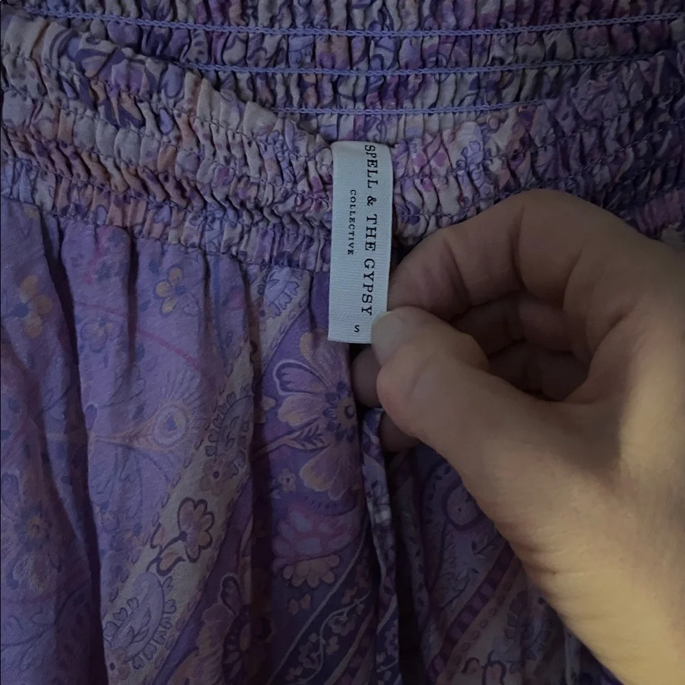 Spell Lavender Paisley Maxi Skirt S - Picture 5 of 6